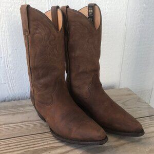 Brito Vaquero Mens Tan Nubuck Leather Cowboy Western Boots 8.5 0335